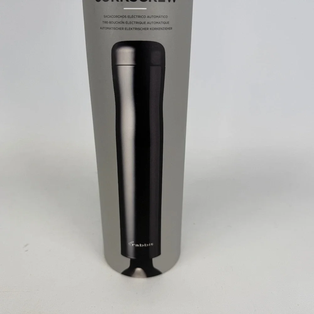 Rabbit Automatic Electric Corkscrew Black Rechargeable Wine Opener W6315N